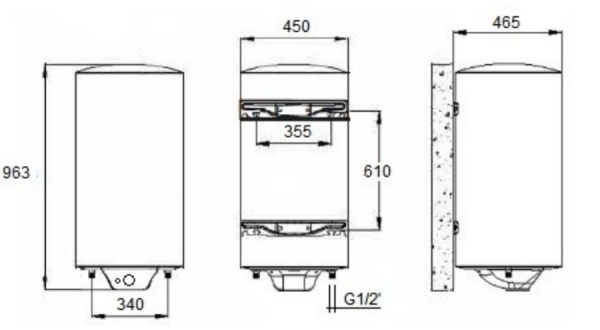 Электрический накопительный водонагреватель Nofer SIE100N