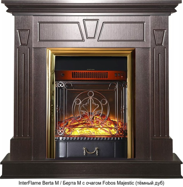 Деревянный камин (портал+очаг) InterFlame Berta/ Берта с очагом Fobos/ Majestic