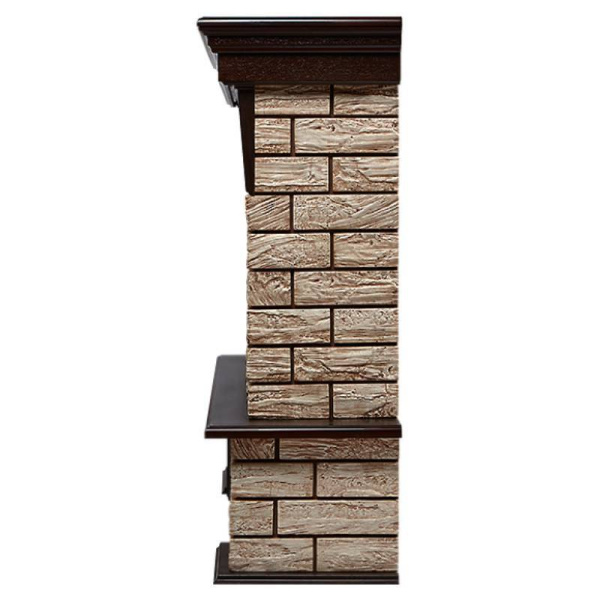 Широкий портал Firelight Forte Wood 25 камень коричневый, шпон темный дуб