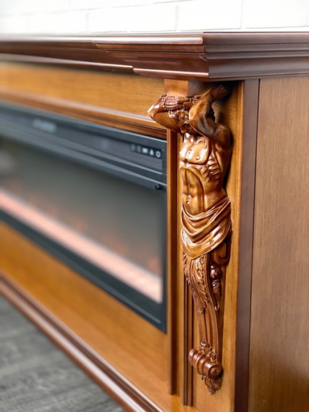 Линейный электрокамин Royal Flame Sparta 60 (орех) с очагом Vision 60 LED