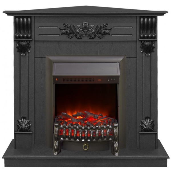 Электрокамин с классическим очагом 2D Real-Flame Ottawa STD/EUG DN с очагами Fobos s Lux BL/BR, Majestic s Lux BL/BR