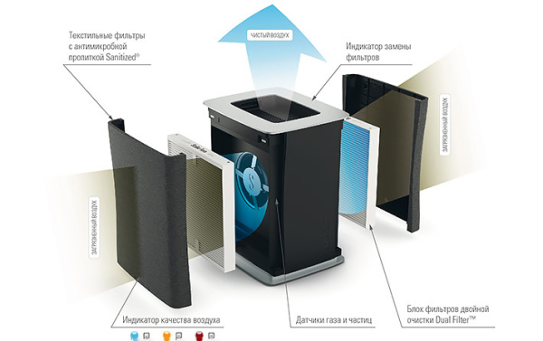 Очиститель воздуха со сменными фильтрами Stadler Form Roger big black