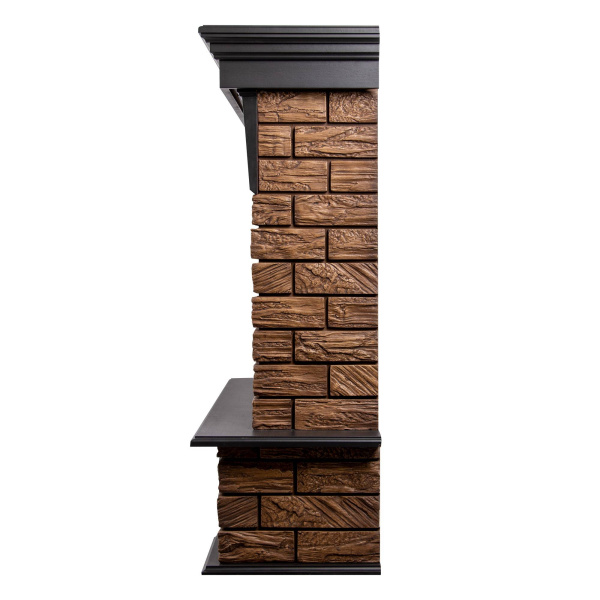 Классический портал для камина Firelight Forte Wood Classic камень темный, шпон венге