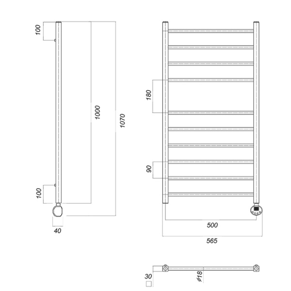 Электрический полотенцесушитель Domoterm Куба П10 500х1000 ER