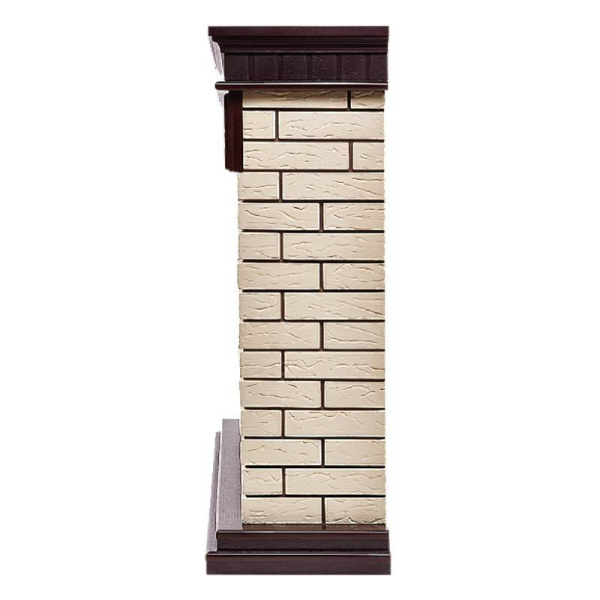 Широкий портал Firelight Bricks 25 камень бежевый, шпон темный дуб