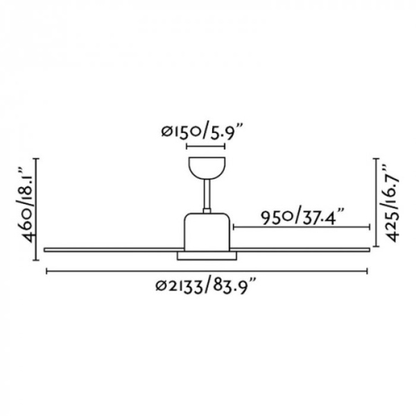 Вентилятор без подсветки Faro Andros