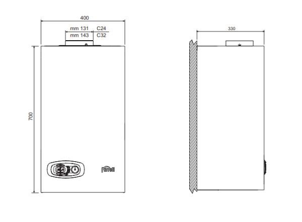 Настенный газовый котел Ferroli Divatech D C24 (0DAC4YYA)