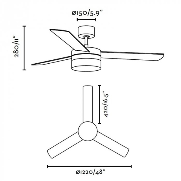Вентилятор с подсветкой Faro Panay Niquel (33608)