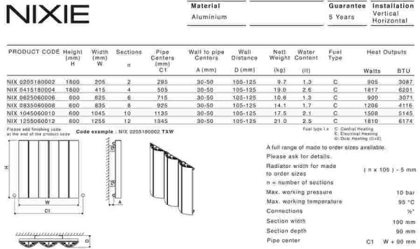 Алюминиевый радиатор Carisa NIX 1045060010