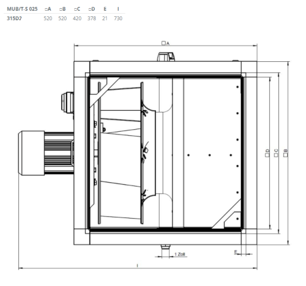 Жаростойкий кухонный вентилятор Systemair MUB/T-S 025 315D2