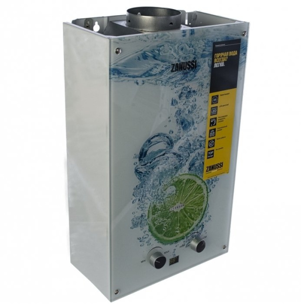Газовый проточный водонагреватель Zanussi GWH 10 Fonte Glass Lime