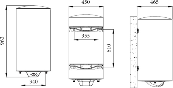 Электрический накопительный водонагреватель Aparici SIE100N