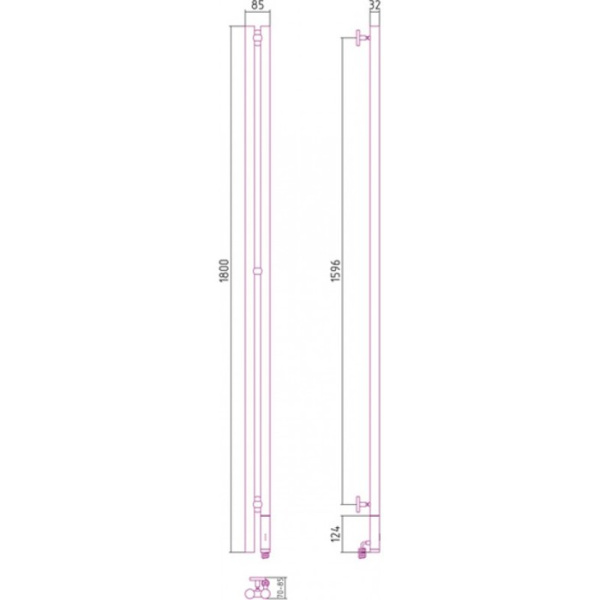 Электрический полотенцесушитель Сунержа РЭБ НЮАНС 1800 правый (00-0543-1853)