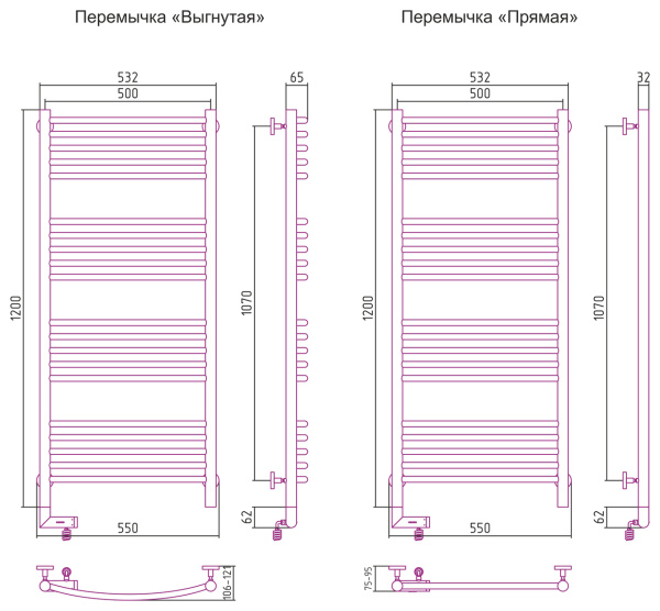 Электрический полотенцесушитель Сунержа Богема 2.0 1200х500 (00-5202-1250)