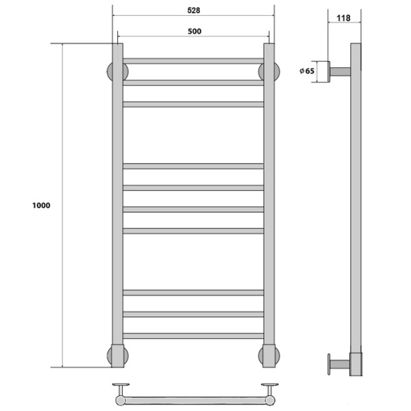 Электрический полотенцесушитель Energy ERGO P 1000x500