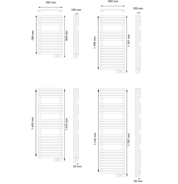 Электрический полотенцесушитель ROINTE TOALLERO CROMO 750 (DTE075SEC) D SERIES