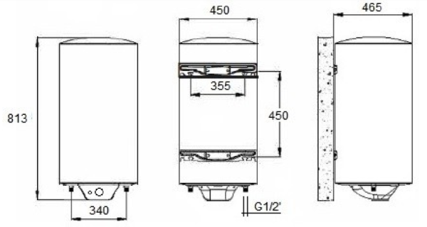 Электрический накопительный водонагреватель Nofer SIE075N
