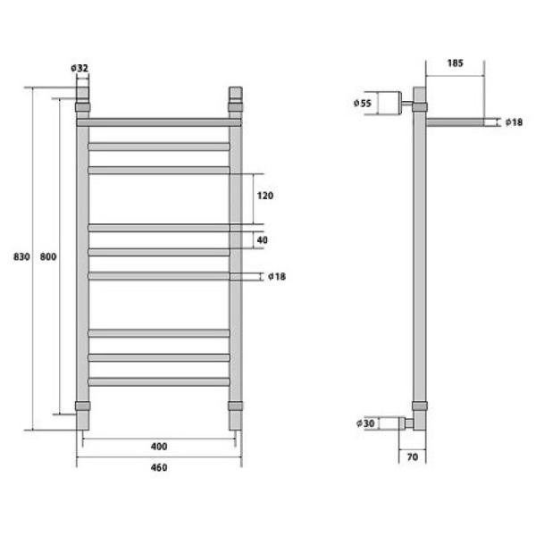 Водяной полотенцесушитель Energy Prestige Modus 800x400