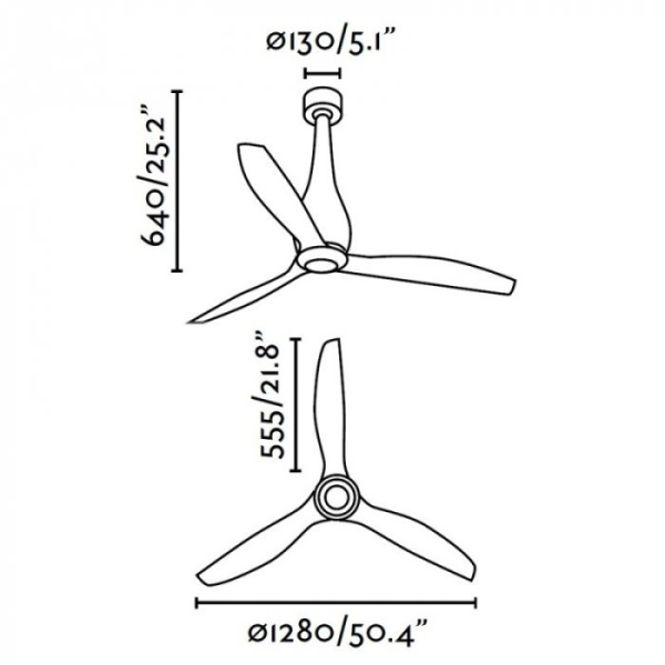 Вентилятор без подсветки Faro Eterfan Matt Black (32003)
