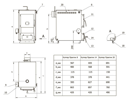 Твердотопливный котел Теплодар КУППЕР ПРАКТИК -8