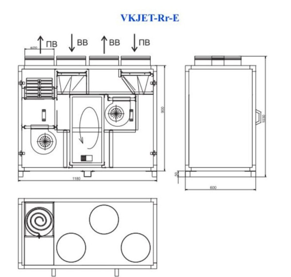 Приточно-вытяжная вентиляционная установка VKJet Rr-E6-3