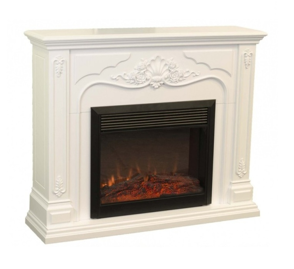 Электрокамин с широким очагом 2D Real-Flame Victoria 26 WT с очагом Moonblaze