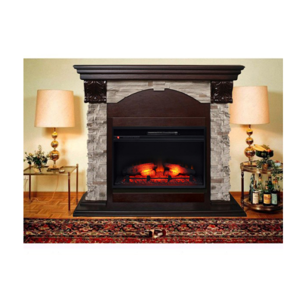 Электрокамин с широким очагом 2D Real-Flame Dublin ROCK STD/EUG/24 AO Eridan 24