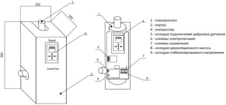 Электрический котел SAVITR Classic 5 Plus (220В, 5кВт)