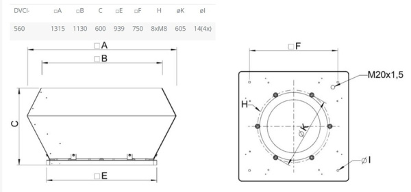 Крышный вентилятор Systemair DVCI 560D-S EC