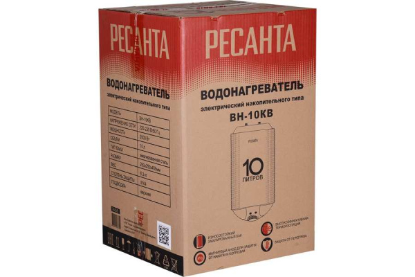 Электрический накопительный водонагреватель Ресанта ВН-10КВ