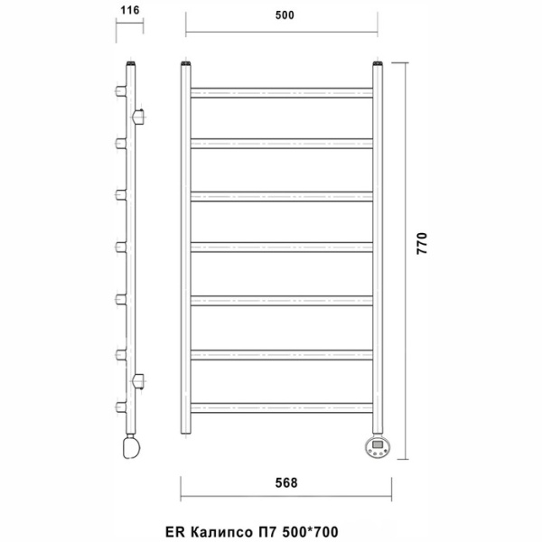 Электрический полотенцесушитель Domoterm Калипсо П7 500*700 ER