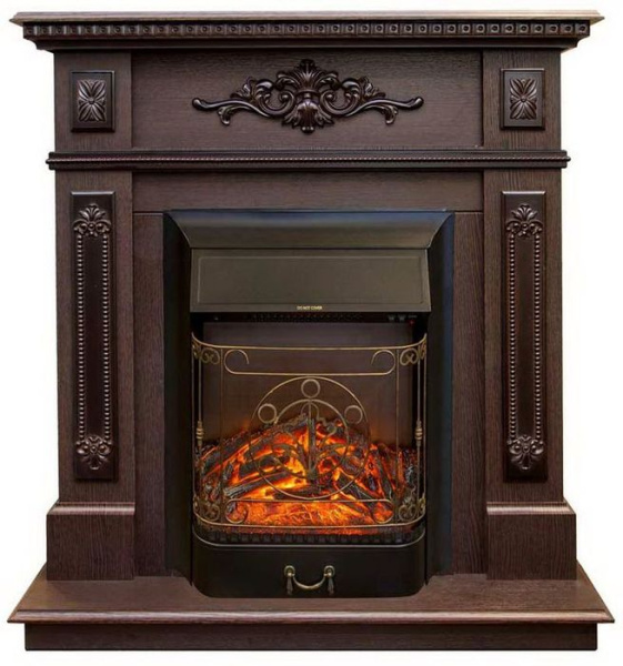 Электрокамин с классическим очагом 2D Real-Flame Lilian STD/EUG DN с очагами Fobos s Lux BL/BR, Majestic s Lux BL/BR