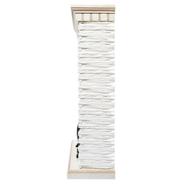 Классический портал для камина Firelight Porto Classic камень белый, шпон беленый дуб