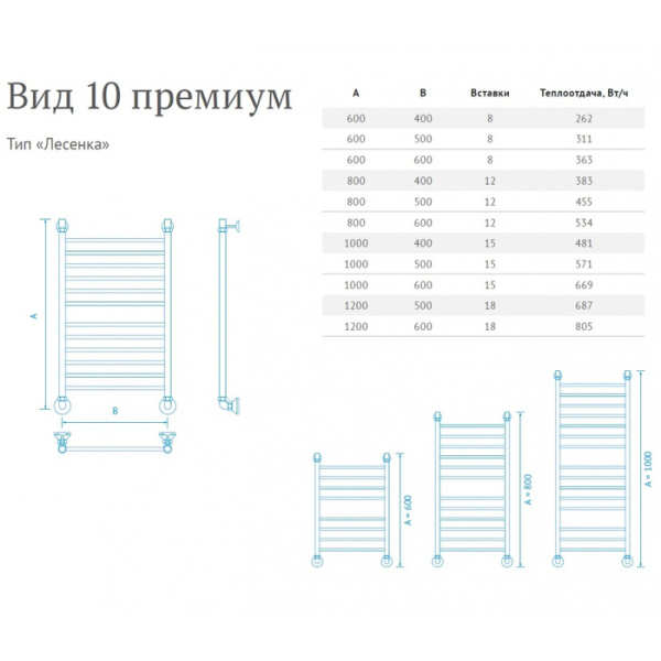 Водяной полотенцесушитель Маргроид В 10 премиум 100*50