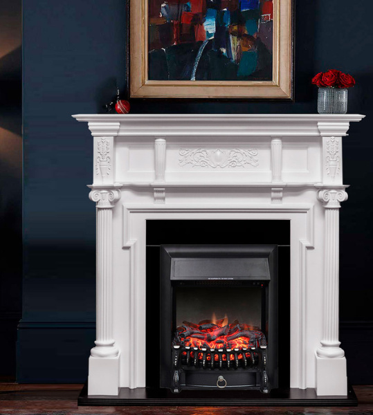 Электрокамин с классическим очагом 2D Royal Flame Oxford с очагом Fobos FX Black/Brass