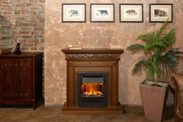 Электрокамин с классическим очагом 2D Dimplex Vallette с очагом Atherton