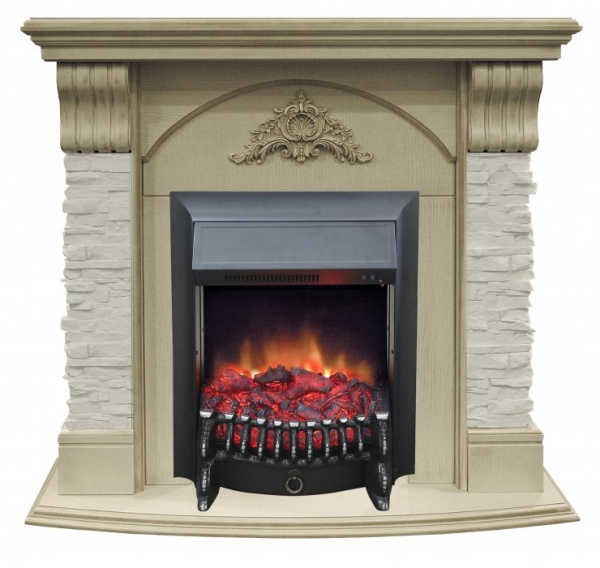 Электрокамин с классическим очагом 2D Real-Flame Athena STD/EUG с очагами Fobos/Majestic