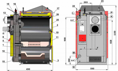 Твердотопливный котел Атмос DC 15 GS