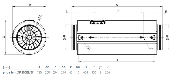 Канальный круглый вентилятор Systemair prio silent XP 200E2