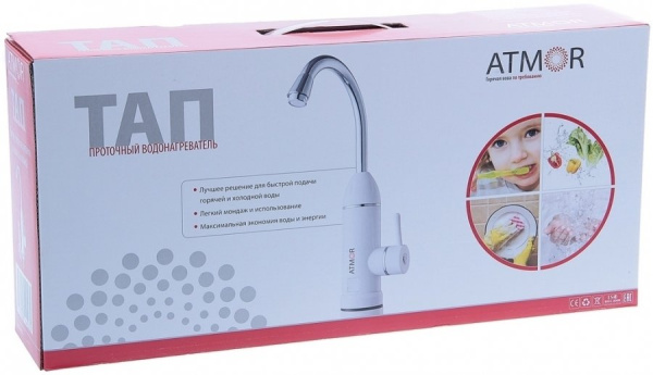 Электрический проточный водонагреватель 3 кВт Atmor TAP
