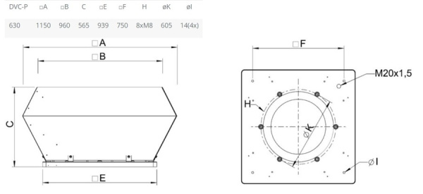 Крышный вентилятор Systemair DVC 630-P (3Ph/400V) GEN3