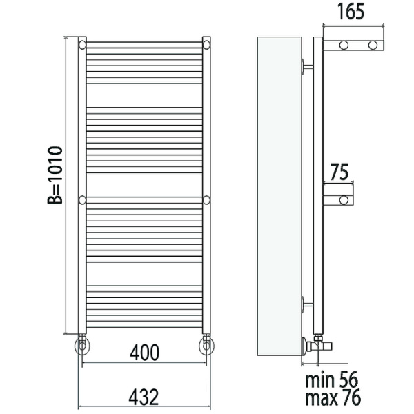 Водяной полотенцесушитель Terminus Аврора с 2 полками П20 400х1010