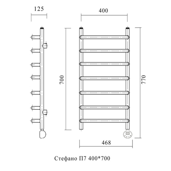 Электрический полотенцесушитель Domoterm Стефано П7 400*700 АБР ER