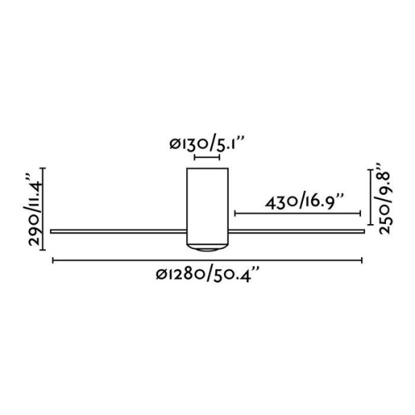 Вентилятор без подсветки Faro Mini Tube Fan Matt Black (32041)