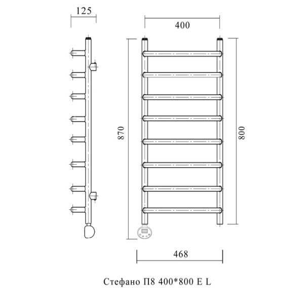 Электрический полотенцесушитель Domoterm Стефано П8 400*800 АБР EL
