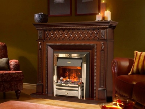 Электрокамин с классическим очагом 2D Royal Flame Alexandria Mahogany с очагом Majestic FX / Fobos FX