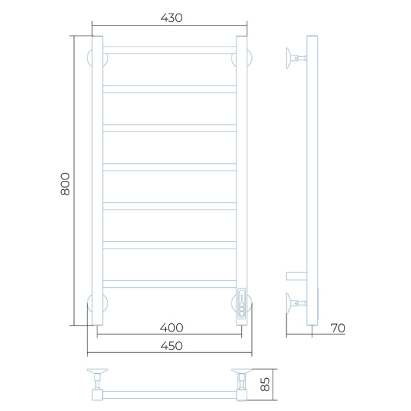Электрический полотенцесушитель Larusso Феличия П7 400х800 9005 EL