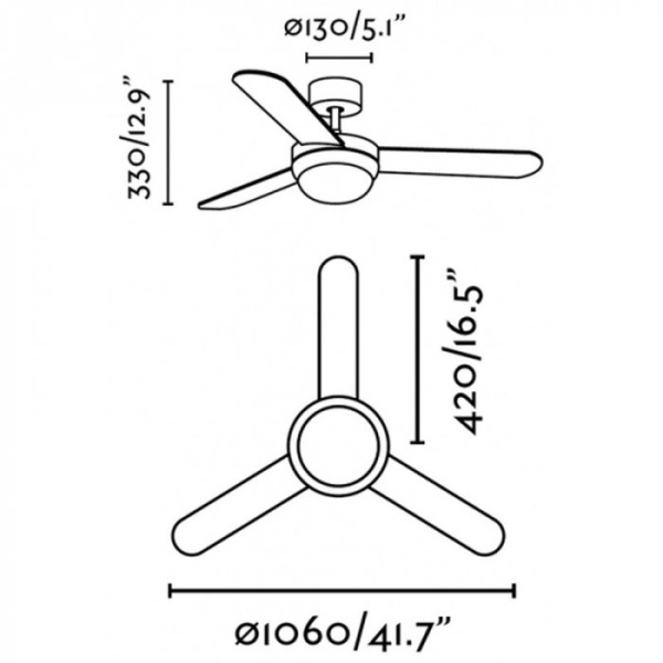 Вентилятор с подсветкой Faro Feroe Blanco (33600)