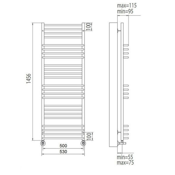 Водяной полотенцесушитель Terminus Соренто П24 500*1456