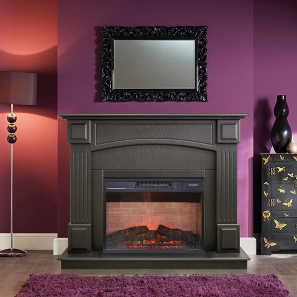 Электрокамин с эффектом живого огня и звуком Real-Flame Carolina 25,5/24 DN с очагом Irvine 24